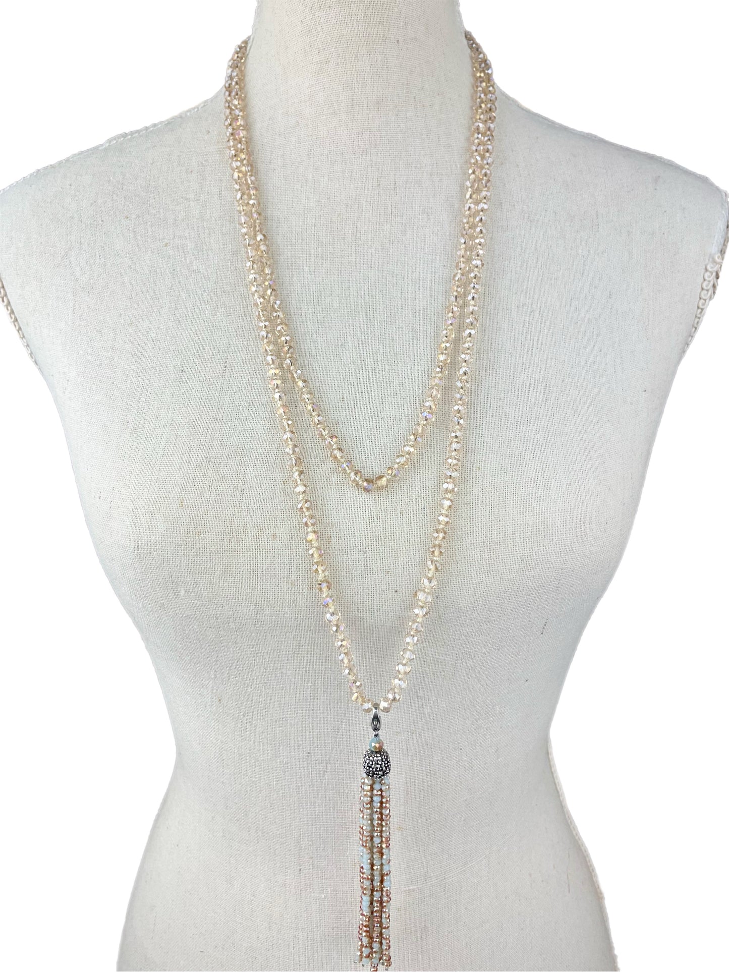 60" Crystal Necklace with Tassel