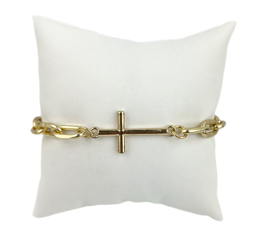Gold Cross Bracelet (Case of 3)