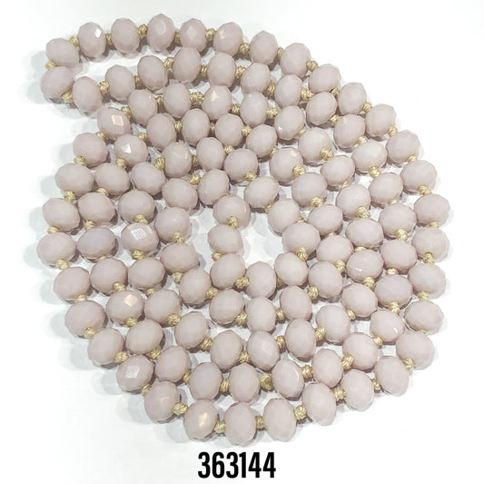 36" Hand Knotted Nude Crystal Necklace (Case of 3)