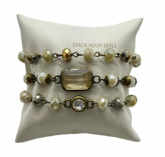 Lime Meringue & Ivory Bracelet Set