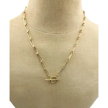 Gold Chain Necklace with Toggle
