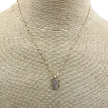 Delicate Curb Chain with Micro Pave Pendant