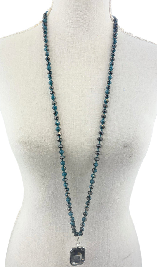 36" Crystal Necklace with Pendant