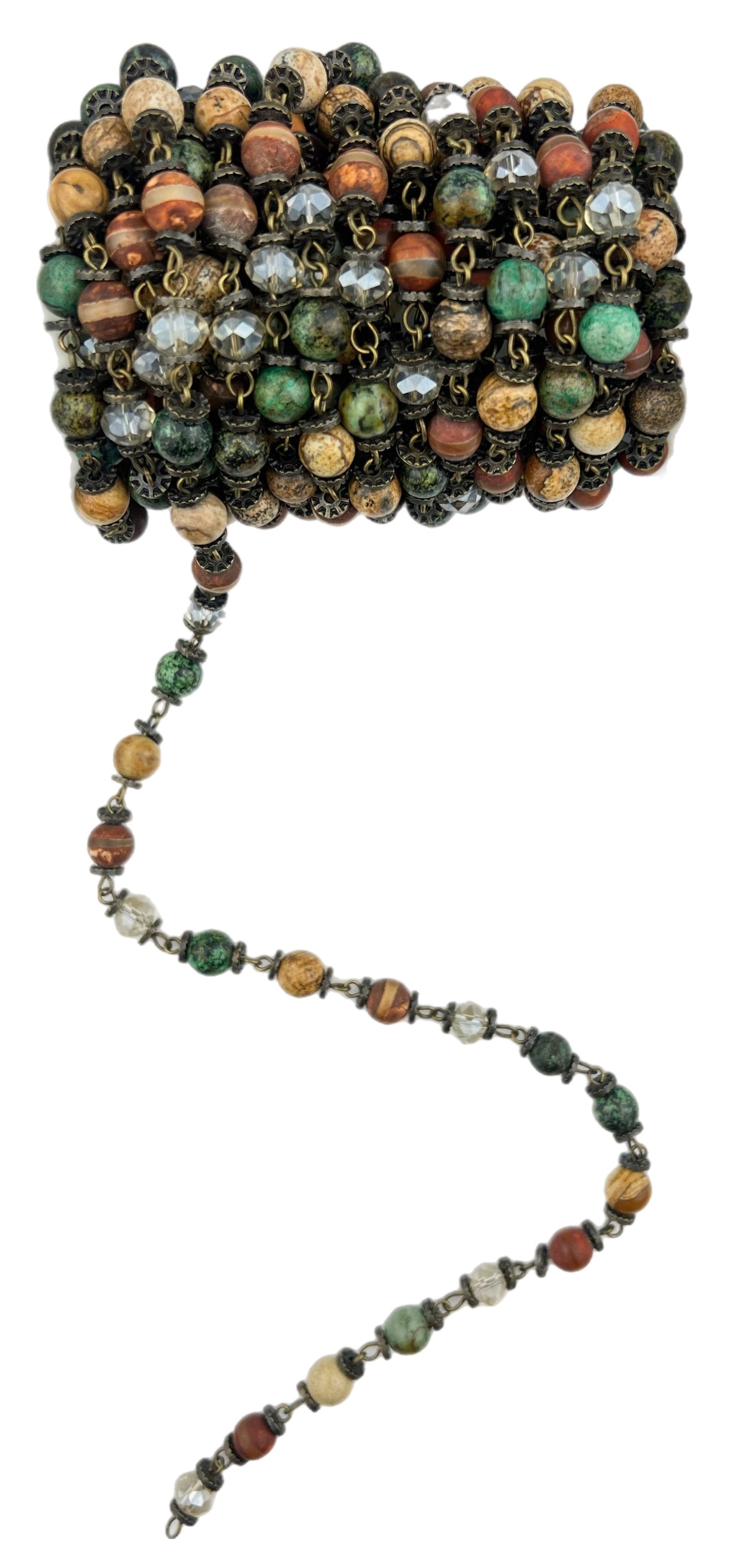 Savanna Jasper Bead Chain (1FT) (Case of 3)