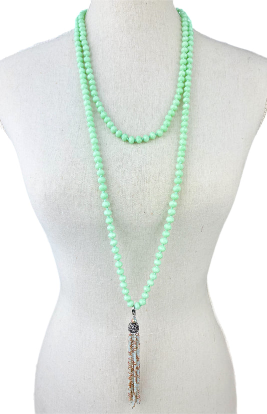 60" Crystal Necklace with Tassel