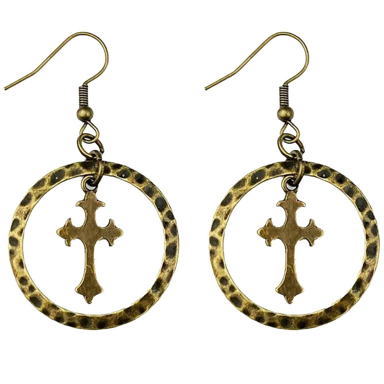 ER 2533 Metal Earring with Cross (Case of 3)