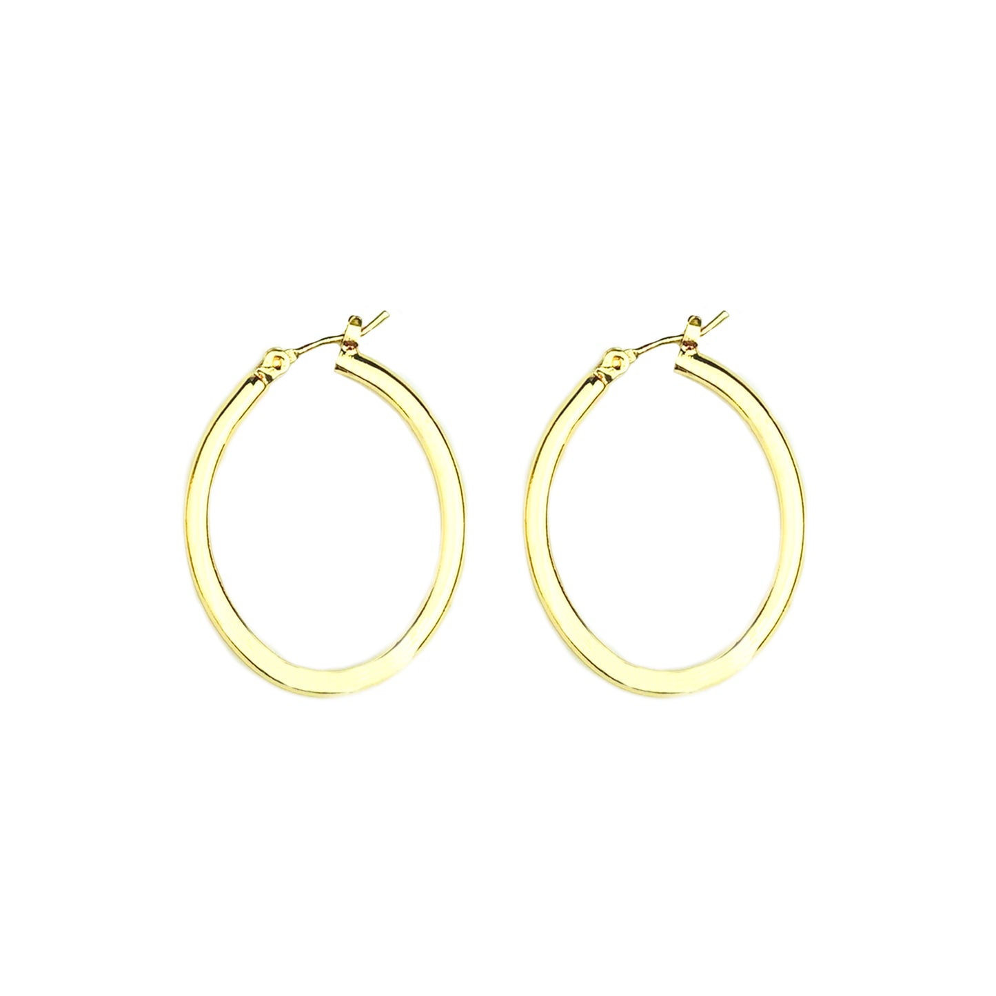ER 2526 Gold Oval Hoop Earring