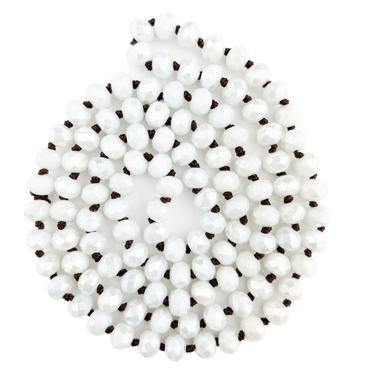 36" Hand Knotted White AB Crystal Necklace (Case of 3)