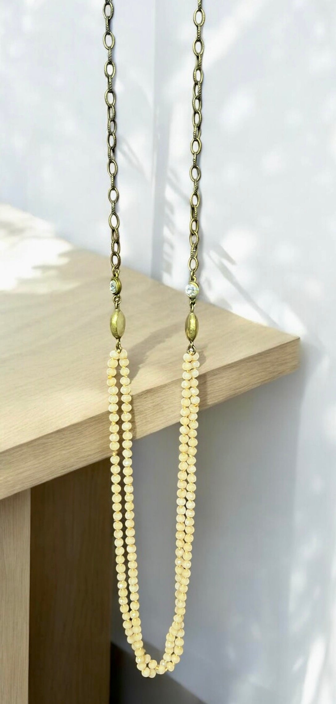 Crystal layer necklace 4555 chocolate (Case of 3)