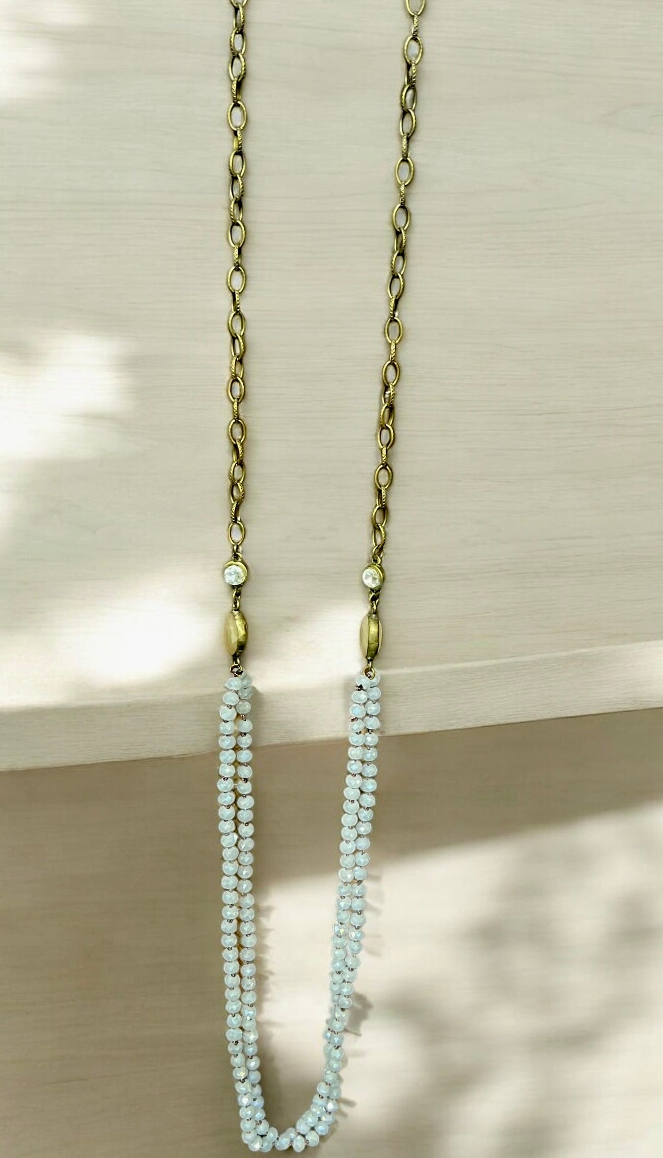 Crystal layer necklace 4555 chocolate (Case of 3)