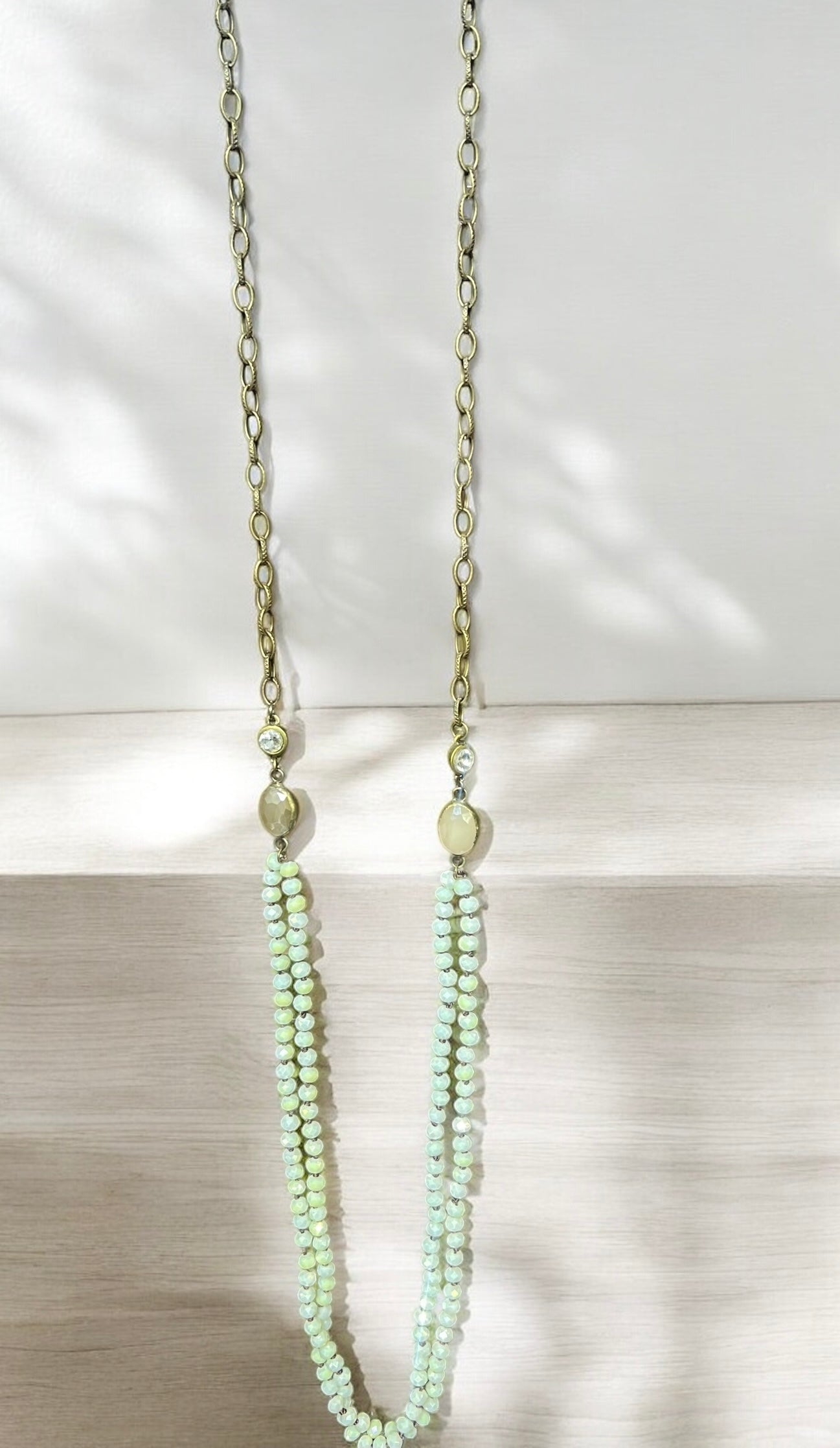 Crystal layer necklace 4555 chocolate (Case of 3)