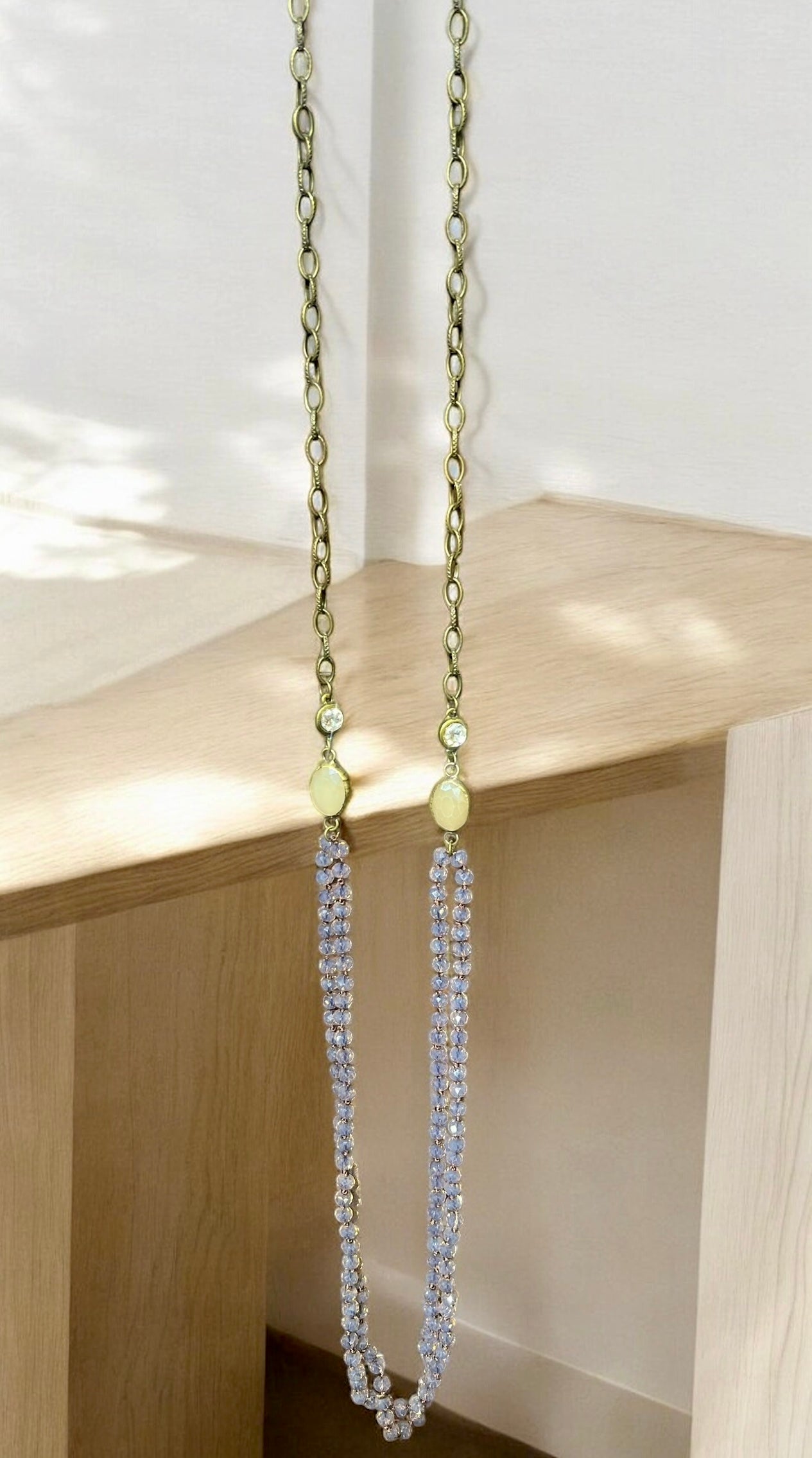 Crystal layer necklace 4555 chocolate (Case of 3)