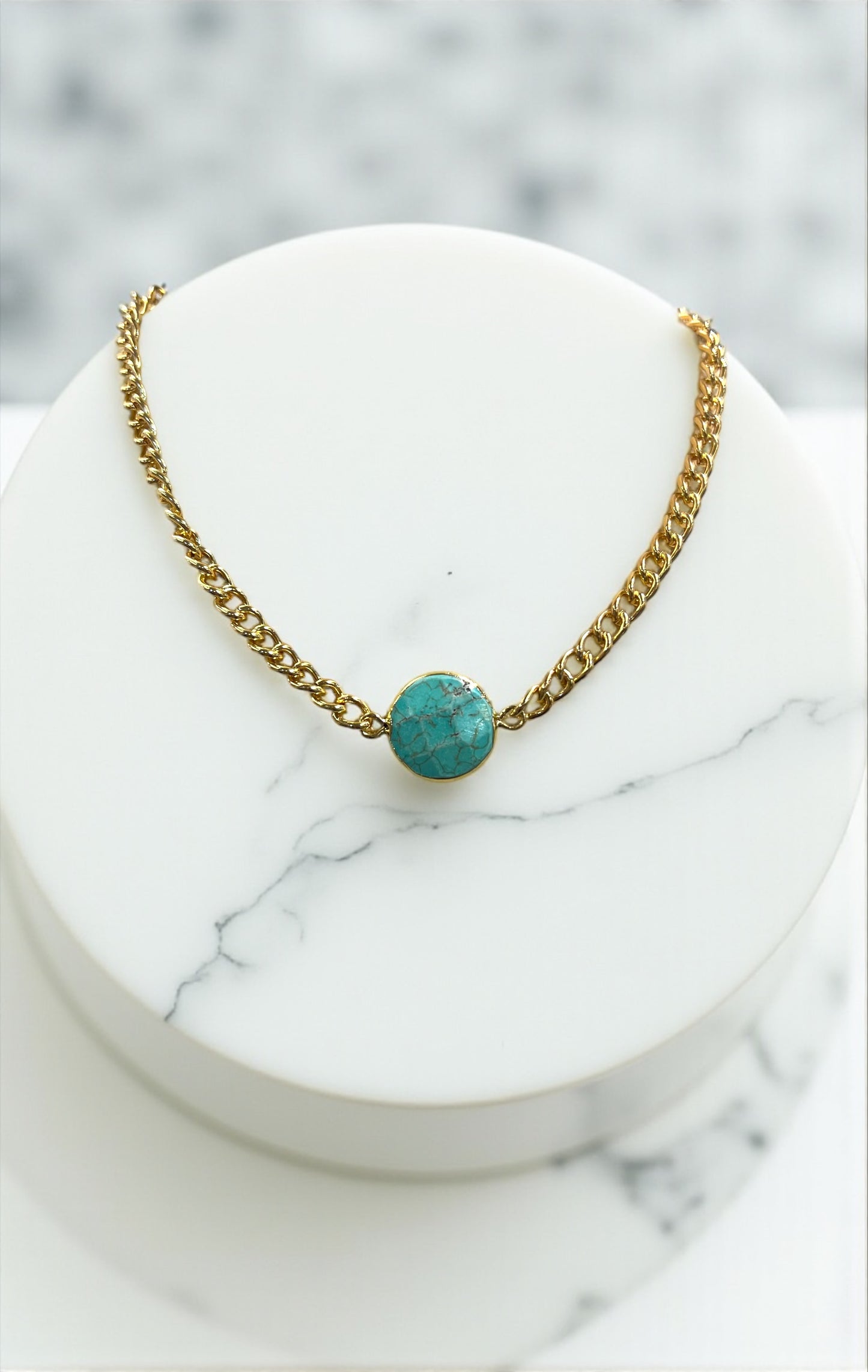 NE2711 gold and turquoise choker (case of 3)