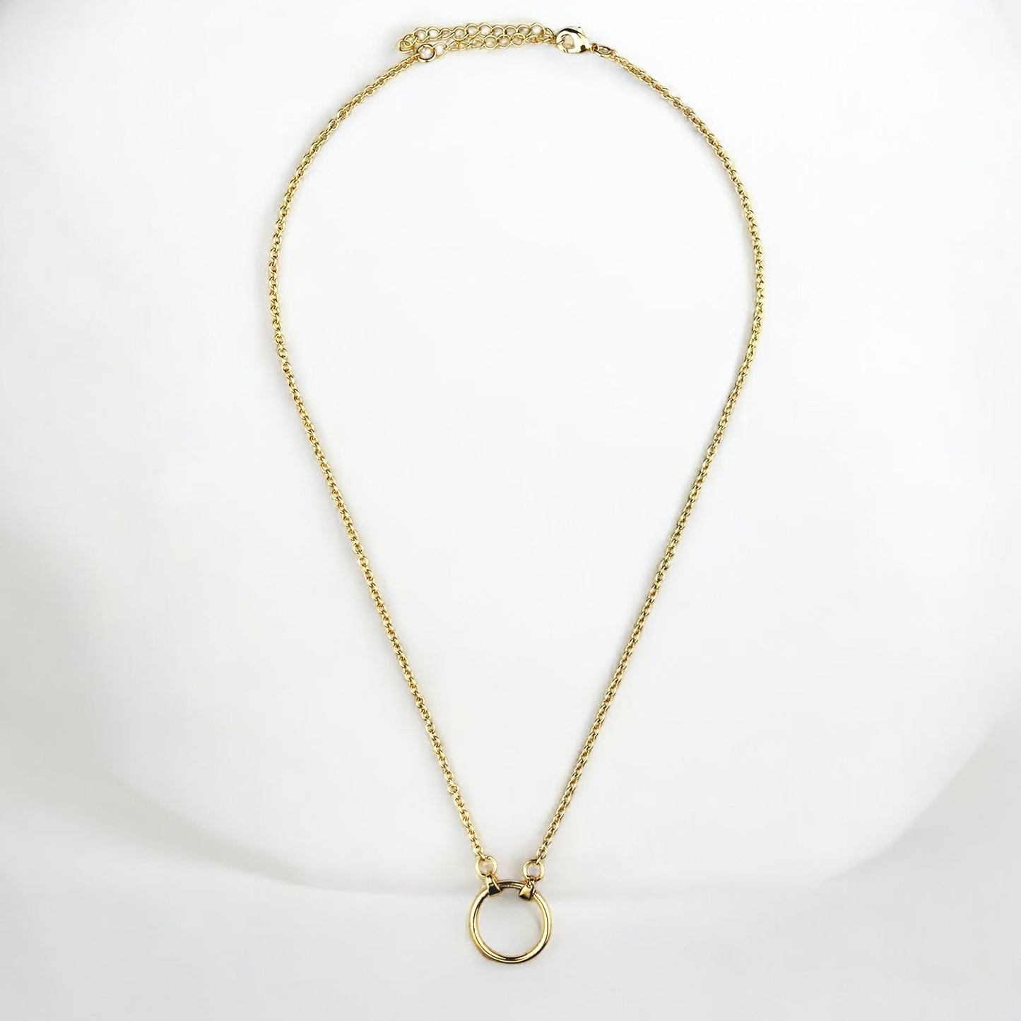 Simple Gold Necklace with Round Pendant (Case of 3)