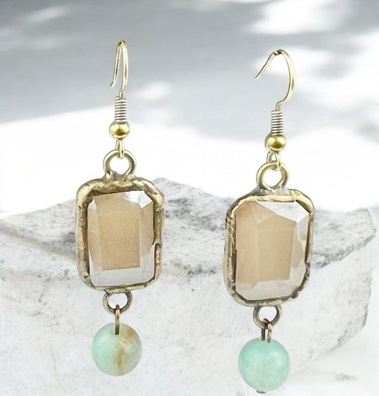 Square Ivory Earring Drop #4068 (Case of 3)