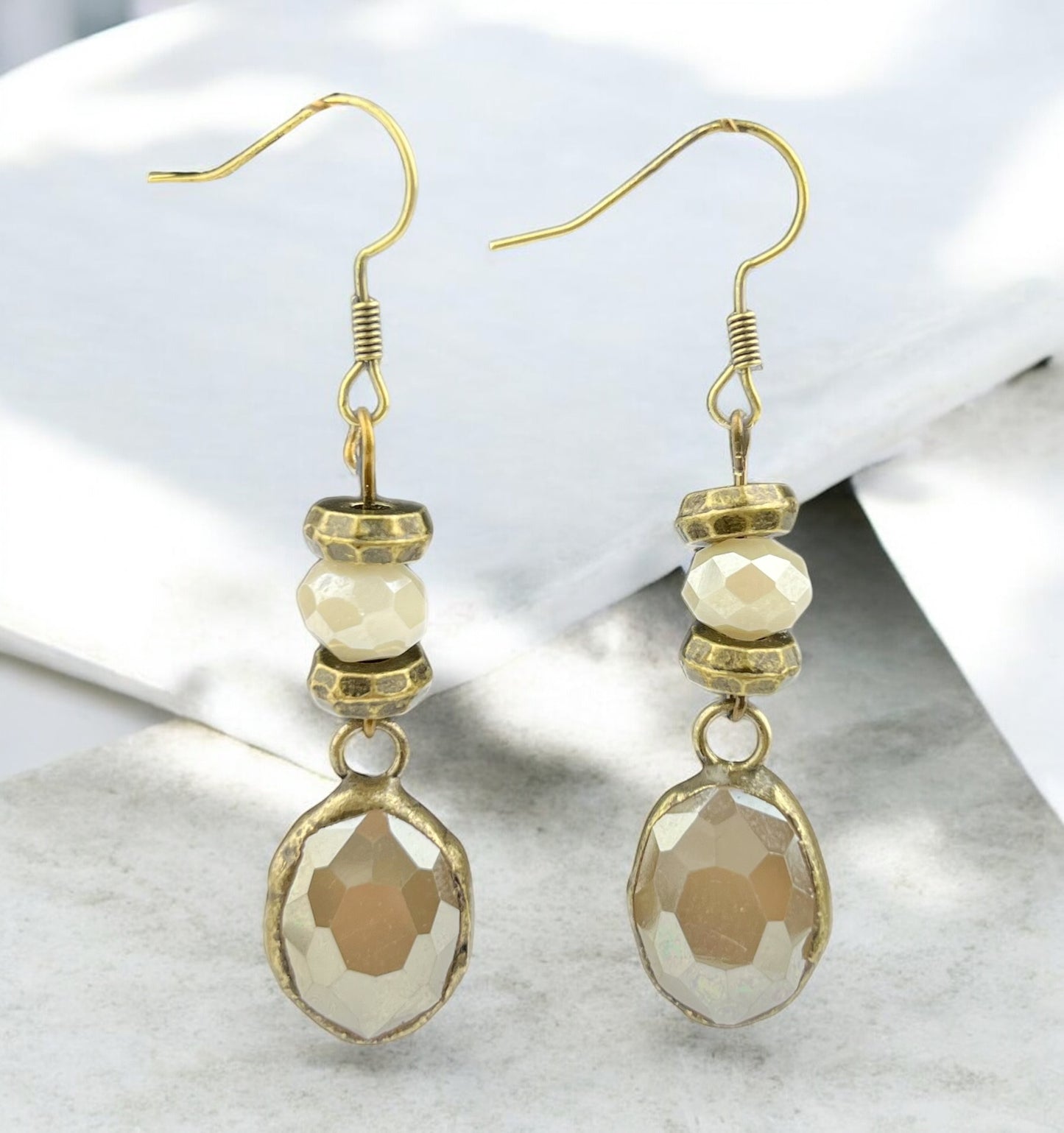Round Ivory Earring Drop #4073 (Case of 3)