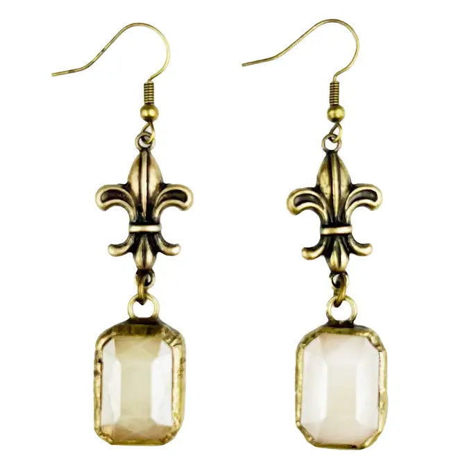 ER175 Fleur De Lis w/ Ivory Crystal (Case of 3)