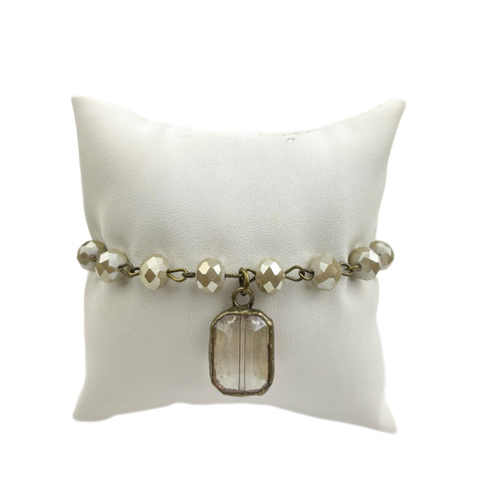 Ivory Bracelet with Square Crystal