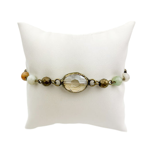 Amazonite Bracelet with Oval Crystal