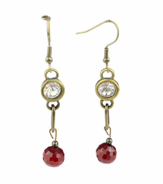 ER706 Maroon Crystal Earring