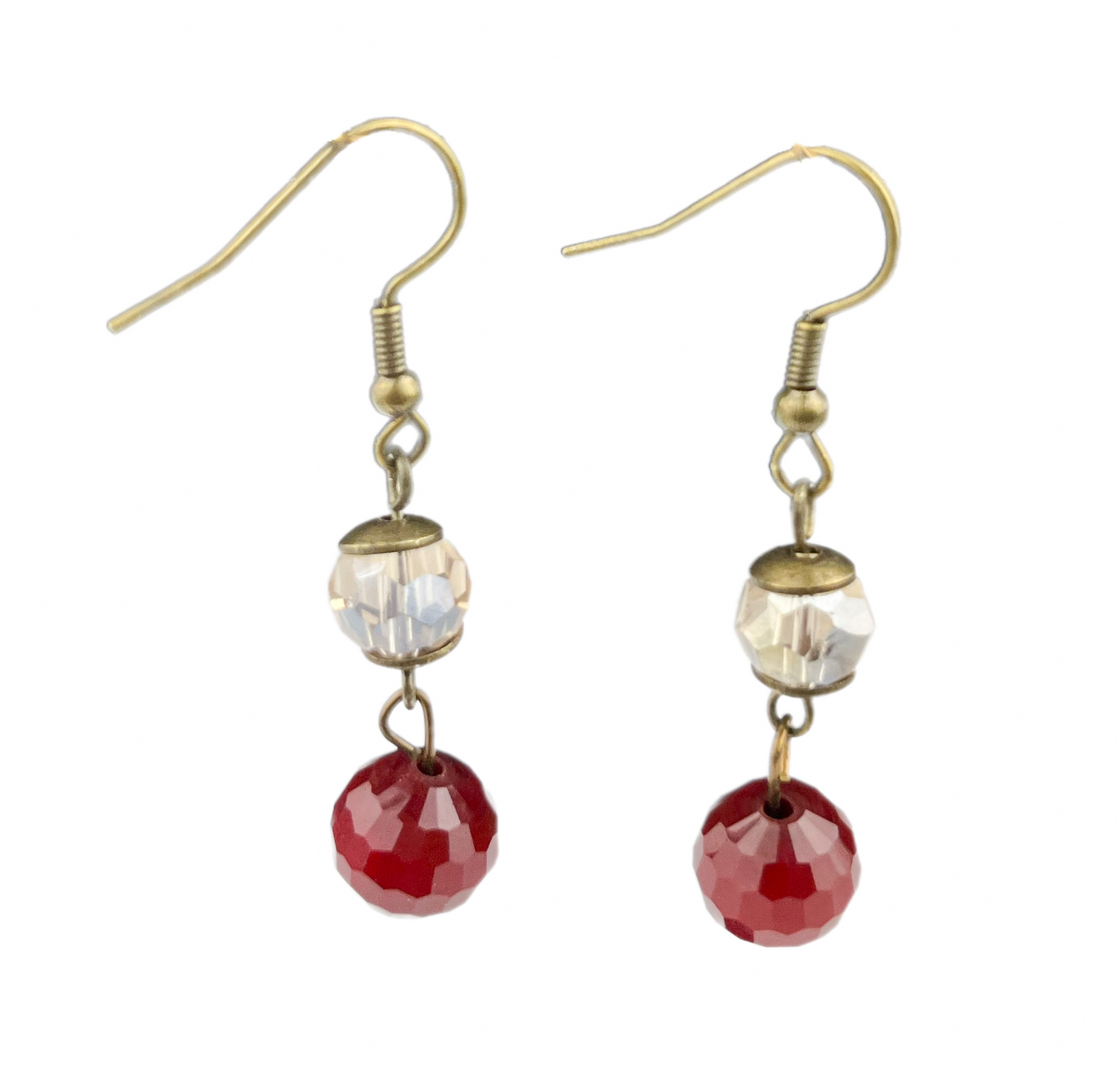 ER709 Champagne and Maroon Earring