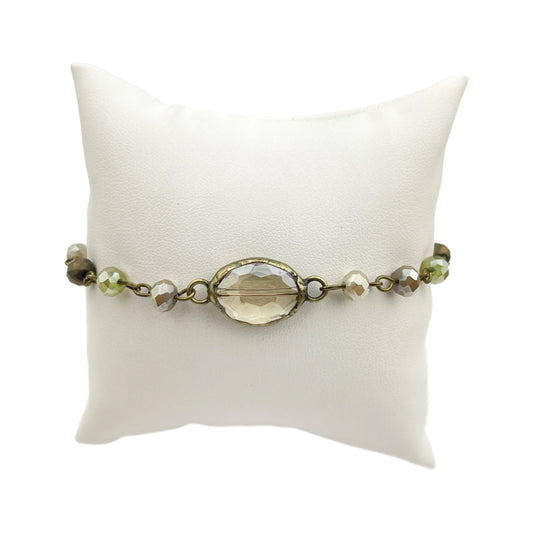 Lime Meringue Bracelet with Oval Crystal