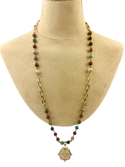 18" - 20" Savanna Jasper & Gold Necklace (Case of 2)