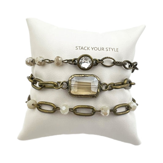 Ivory & Chain Bracelet Set