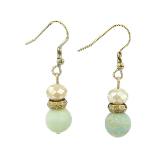 ER703 Ivory and Amazonite Earring