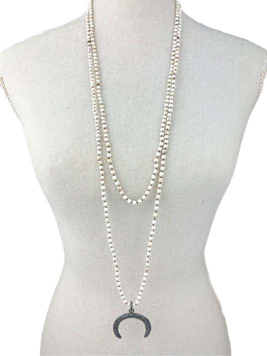 60" Crystal Necklace with Pendant