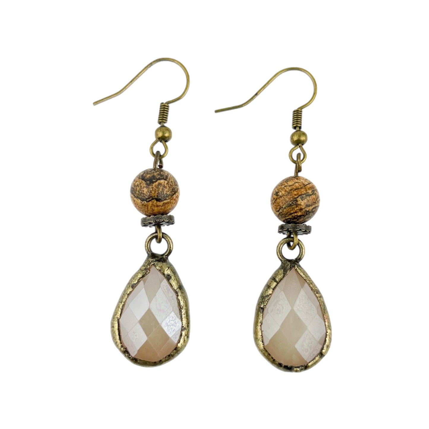 Jasper and Ivory Teardrop Earring