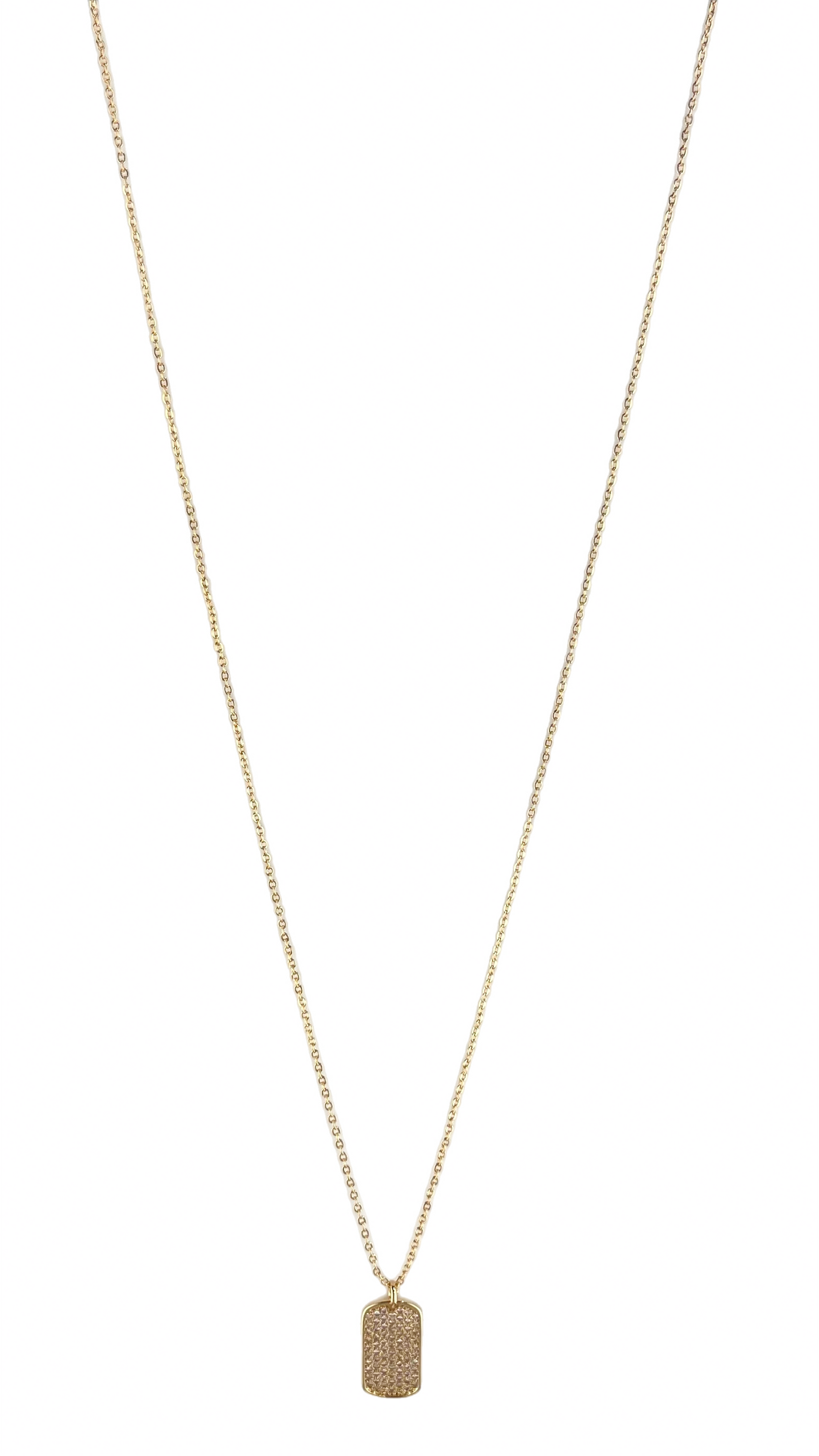 Gold Necklace with Pave Pendant