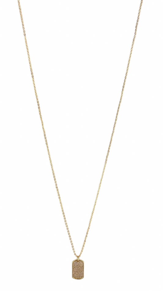 Gold Necklace with Pave Pendant