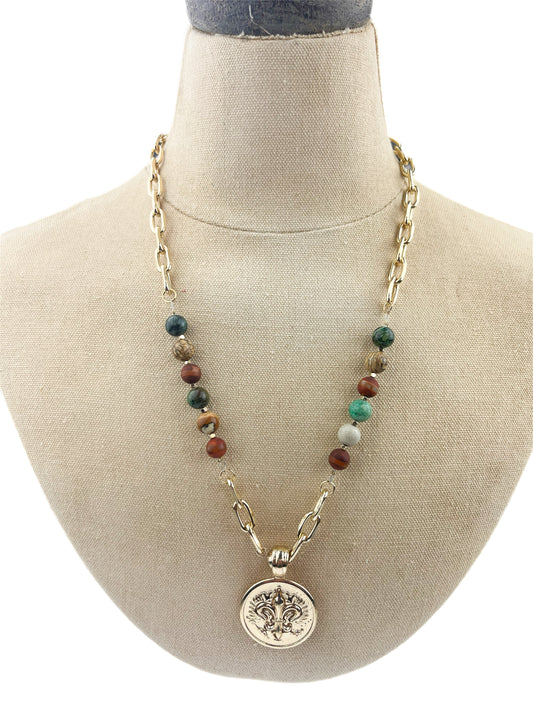 18" - 20" Savanna Jasper & Gold Necklace (Case of 2)