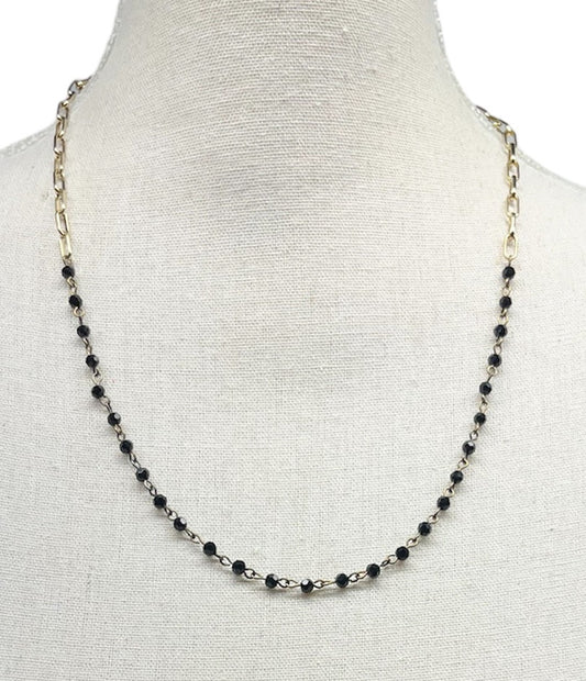 Black & Gold Crystal Necklace #4021 (Case of 3)
