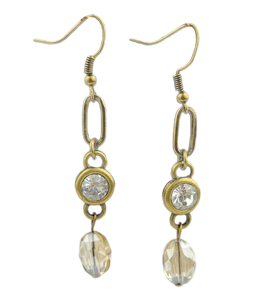 ER705 Drop Earring w/ Champagne Crystal