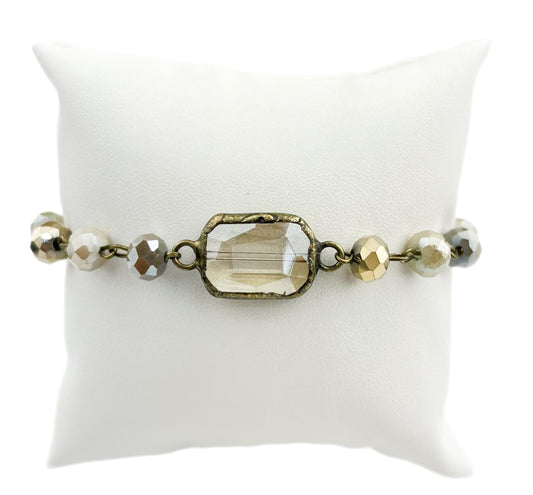 BR2534 Lime Meringue Bracelet w/ French Gilt Gold Square