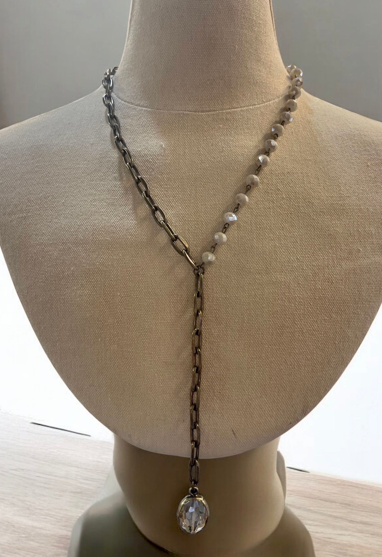 Ivory Necklace with Round Pendant