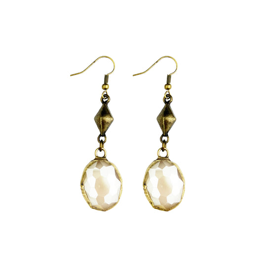 Round Ivory Crystal Earring