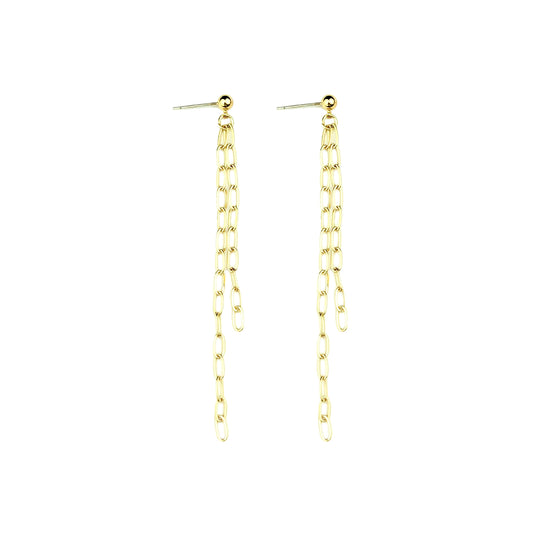 Gold Linked Chain Earring