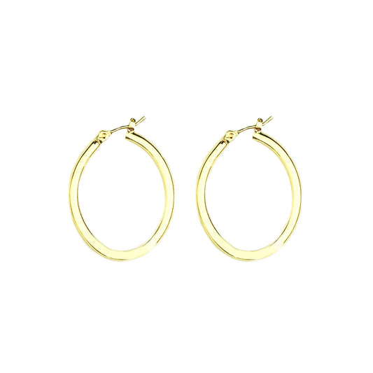 Gold Oval Hoop Earring