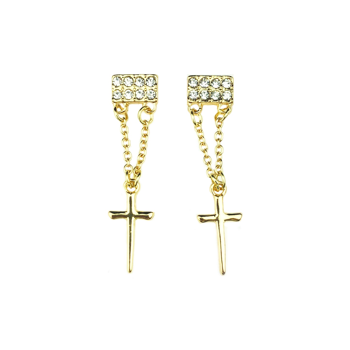 Gold Cross Earring