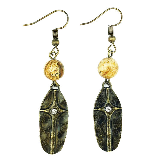 ER402PJ Jasper Earring with Metal (Case of 3)