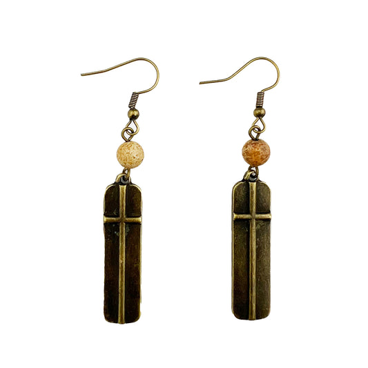 ER354 Jasper Earring with Metal