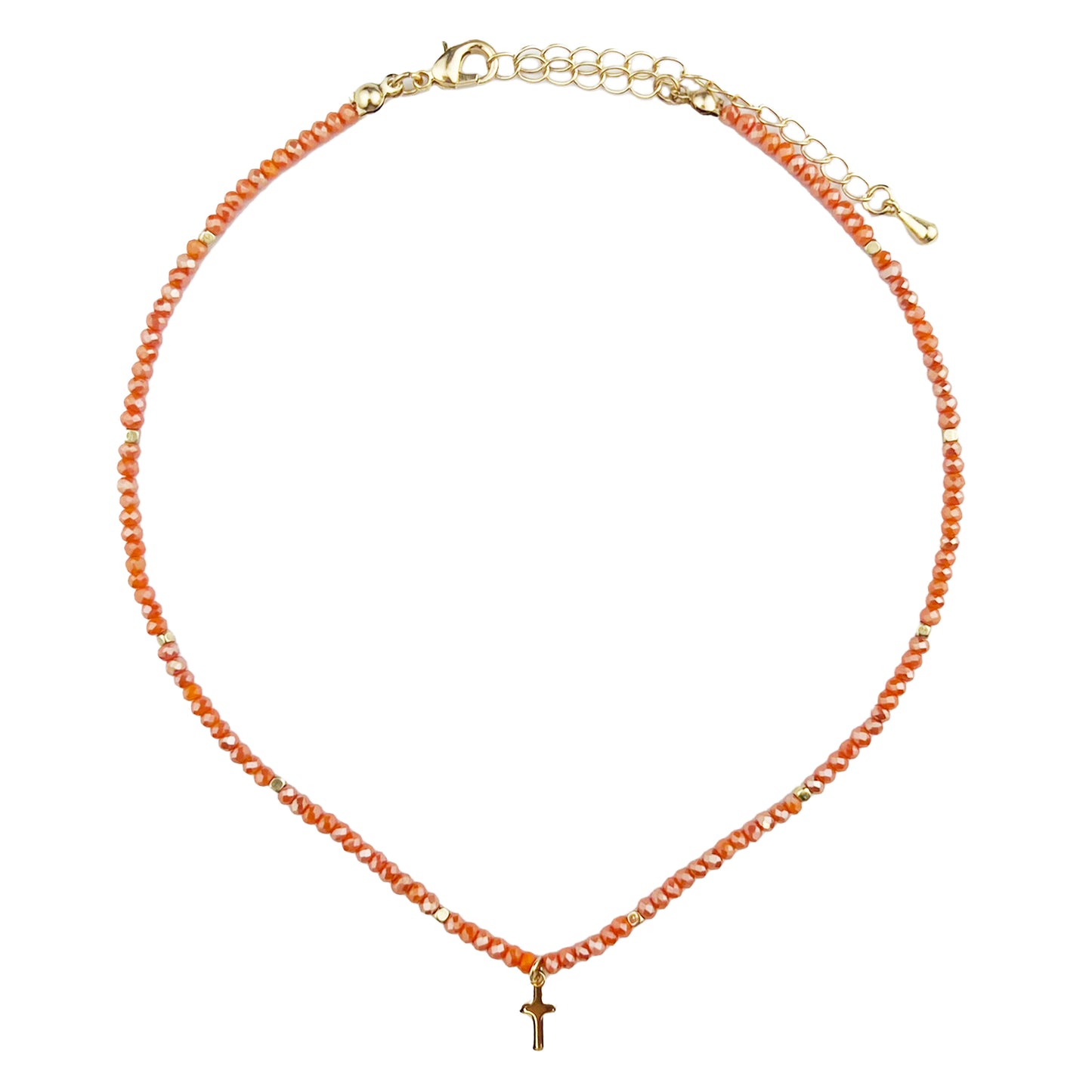 (Case of 3) Orange Choker w/ Cross