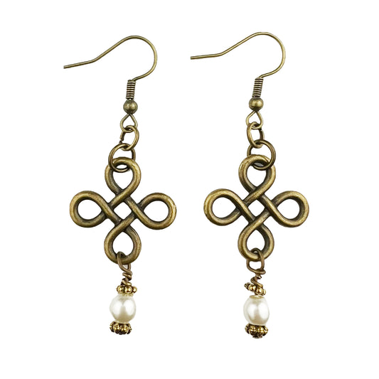 ER2539 Filigree Pearl Drop Earring