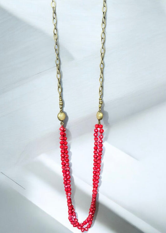 Crystal layer necklace 4556