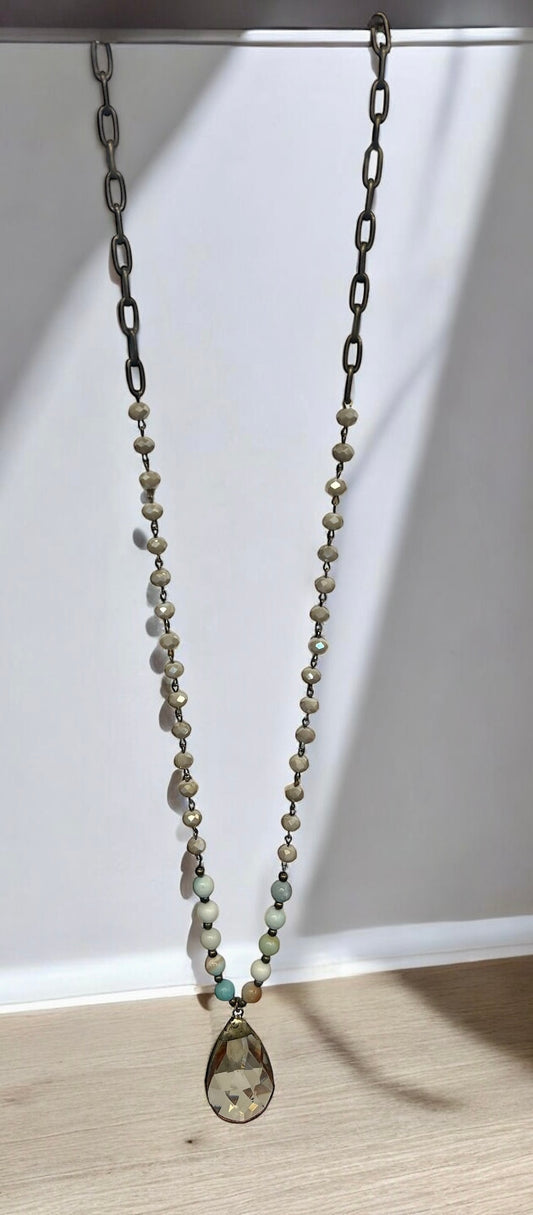 Amazonite and Ivory necklace 2601 (Case of 3)