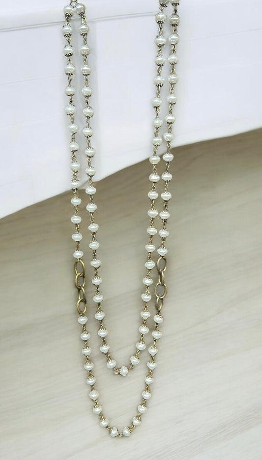 Double layer pearl necklace #5006 (Case of 3)