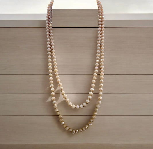 Double strand cream necklace with clasp (Case of 3)
